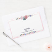 カスタマイズ可能なフローラピンク作家署名蔵書票 長方形シール (封筒)