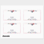 カスタマイズ可能なフローラピンク作家署名蔵書票 長方形シール (シート)