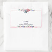 カスタマイズ可能なフローラピンク作家署名蔵書票 長方形シール (バッグ)