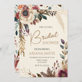 カスタマイズ可能なフローラブライダルシャワーカード 招待状 (正面/裏面)