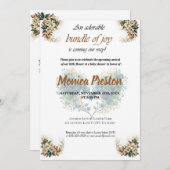 カスタマイズ可能なフローラベビーシャワー招待状 招待状 (正面/裏面)