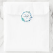 カスタマイズ可能なフローラモノグラムブルー春 ラウンドシール (バッグ)