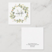 カスタマイズ可能なフローラモノグラムベビー桃の花 スクエア名刺 (正面/裏面)