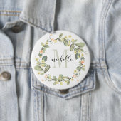 カスタマイズ可能なフローラモノグラムベビー桃の花 缶バッジ (インサイチュ)