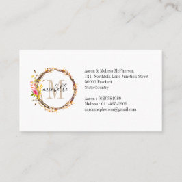 カスタマイズ可能なフローラモノグラム秋群 名刺