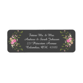 カスタマイズ可能なフローラ差出人住所ラベル ラベル