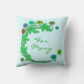 カスタマイズ可能なフローラ枕 クッション (裏面)