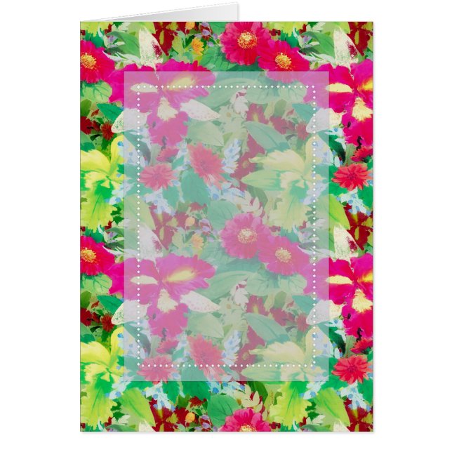 カスタマイズ可能なフローラ空白のD6グリーティングカード (正面)