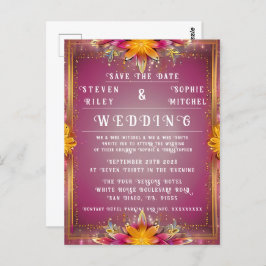 カスタマイズ可能なフローラ結婚式招待状 ポストカード