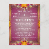 カスタマイズ可能なフローラ結婚式招待状 ポストカード (正面)