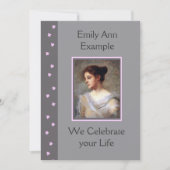 カスタマイズ可能なフローラ葬儀/ウェイク/メモリアル 招待状 (正面)