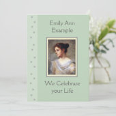 カスタマイズ可能なフローラ葬儀/ウェイク/メモリアル 招待状 (スタンド正面)