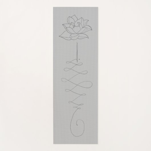 カスタマイズ可能なフローラLotus Gray Unalome Yoga Mat ヨガマット (正面)