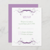 カスタマイズ可能なフローラRSVPカード 出欠カード (正面/裏面)