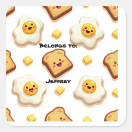 カスタマイズ可能なフードテーマのステッカーセット スクエアシール