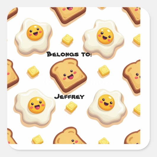カスタマイズ可能なフードテーマのステッカーセット スクエアシール (正面)