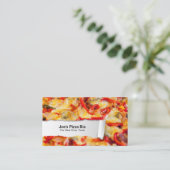 カスタマイズ可能なフードピザクローズアップビジネスカード 名刺 (スタンド正面)