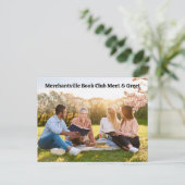 カスタマイズ可能なブッククラブのオープン招待状 ポストカード (スタンド正面)