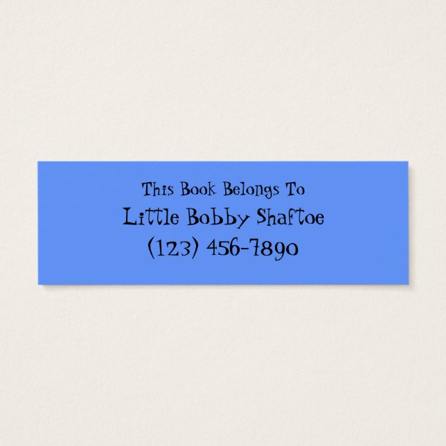 カスタマイズ可能なブックマーク (裏面)