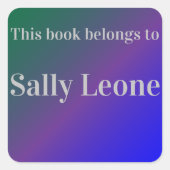 カスタマイズ可能なブックラベル - この本は私のものです。 スクエアシール (正面)