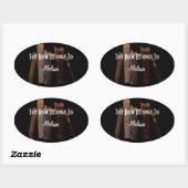 カスタマイズ可能なブックラベル 楕円形シール (シート)