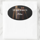 カスタマイズ可能なブックラベル 楕円形シール (バッグ)