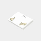 カスタマイズ可能なブラウンのバニー- ポストイット (アングル)