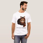 カスタマイズ可能なブラウン睡眠の虎猫猫のワイシャツ Tシャツ (正面フル)