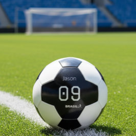 カスタマイズ可能なブラジルサッカー モノクロギア サッカーボール