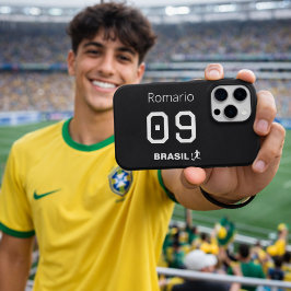 カスタマイズ可能なブラジル代表のセレcaoのオリジナルグッズ iPhone 15 proケース