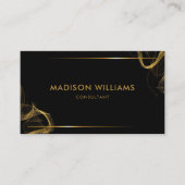 カスタマイズ可能なブラックおよび金ゴールドグリッタープロフェッショナル 名刺 (正面)