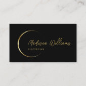 カスタマイズ可能なブラックおよび金ゴールドプロフェッショナル事業 名刺 (正面)