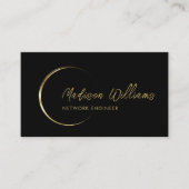 カスタマイズ可能なブラックおよび金ゴールドプロフェッショナル事業 名刺 (正面)
