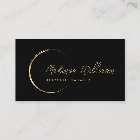 カスタマイズ可能なブラックおよび金ゴールドプロフェッショナル事業 名刺 (正面)