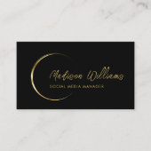 カスタマイズ可能なブラックおよび金ゴールドプロフェッショナル事業 名刺 (正面)