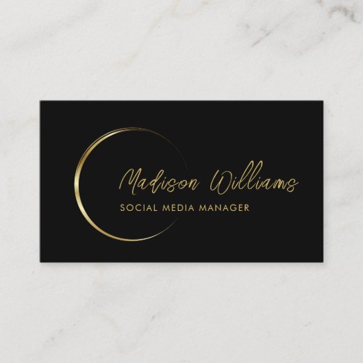 カスタマイズ可能なブラックおよび金ゴールドプロフェッショナル事業 名刺 (正面)