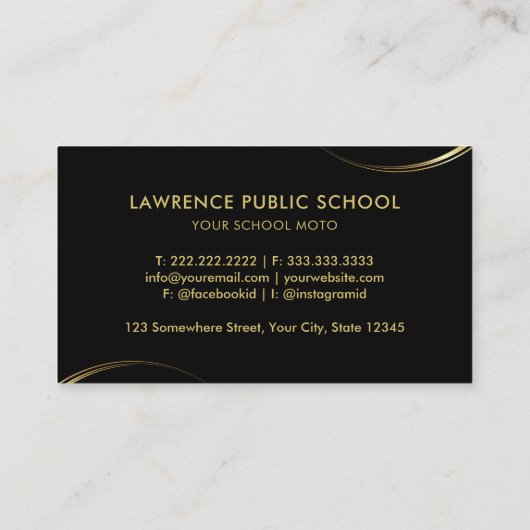 カスタマイズ可能なブラックおよび金ゴールドプロフェッショナル事業 名刺 (裏面)