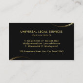 カスタマイズ可能なブラックおよび金ゴールドプロフェッショナル事業 名刺 (裏面)