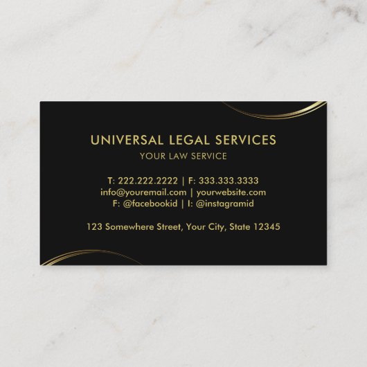 カスタマイズ可能なブラックおよび金ゴールドプロフェッショナル事業 名刺 (裏面)
