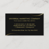 カスタマイズ可能なブラックおよび金ゴールドプロフェッショナル事業 名刺 (裏面)