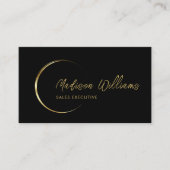 カスタマイズ可能なブラックおよび金ゴールドプロフェッショナル事業 名刺 (正面)