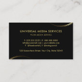 カスタマイズ可能なブラックおよび金ゴールドプロフェッショナル事業 名刺 (裏面)