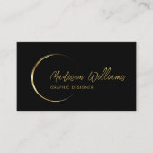 カスタマイズ可能なブラックおよび金ゴールドプロフェッショナル事業 名刺 (正面)