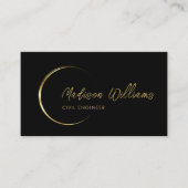 カスタマイズ可能なブラックおよび金ゴールドプロフェッショナル事業 名刺 (正面)