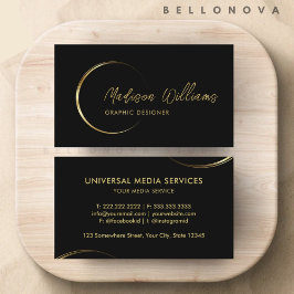 カスタマイズ可能なブラックおよび金ゴールドプロフェッショナル事業 名刺