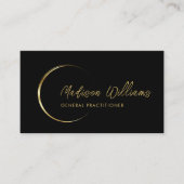カスタマイズ可能なブラックおよび金ゴールドプロフェッショナル事業 名刺 (正面)