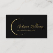 カスタマイズ可能なブラックおよび金ゴールドプロフェッショナル事業 名刺 (正面)
