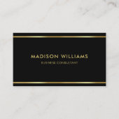 カスタマイズ可能なブラックおよび金ゴールドプロフェッショナル 名刺 (正面)