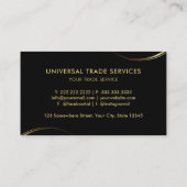 カスタマイズ可能なブラックとゴールドのプロフェッショナルビジネス 名刺 (裏面)