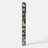 カスタマイズ可能なブラックイエローブルーピンクペイズリー iPhoneケース (右側面)